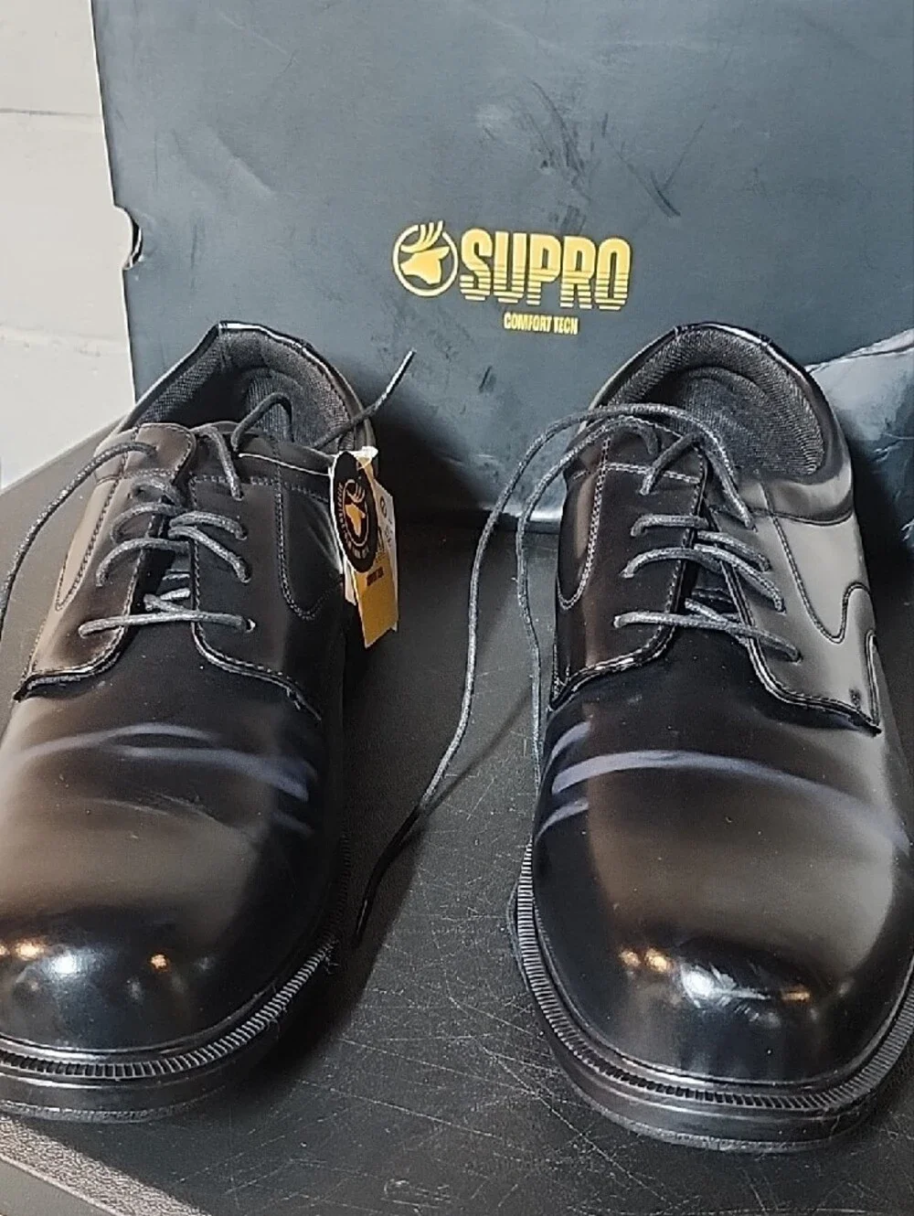 Deer Stags Black Lace-Up Oxford Dress Shoes